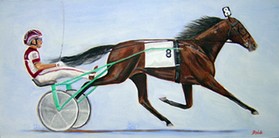 Standardbred horse harness racing paintings