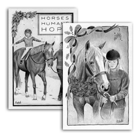 custom horse art cards notecards