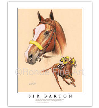 Sir Barton Triple Crown winners thoroughbred horse champions Rohde Fine Art