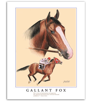 Gallant Fox horse racing art thoroughbred sporting equine artists