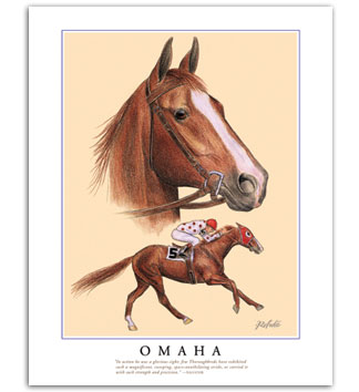 Omaha thoroughbred race horse racing Triple Crown art collectables gifts