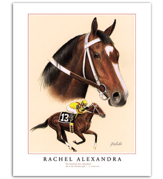 Rachel Alexandra filly horse racing art prints painting for sale