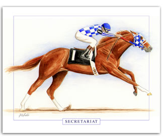 Secretariat horse racing art paintings portraits gifts