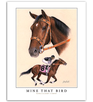 Mine That Bird Kentucky Derby thoroughbred horse racing art paintings