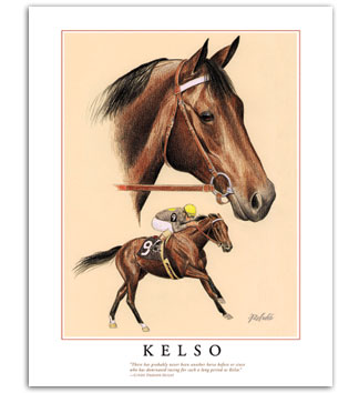 Kelso thoroughbred horse racing art famous horses equestrian paintings