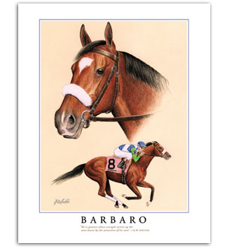 Barbaro thoroughbred racehorse art Kentucky Derby horse racing