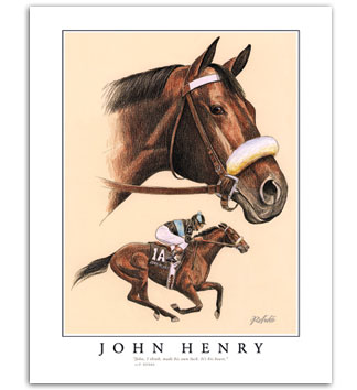 John Henry race horse limited edition thoroughbred art prints Rohde