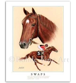 Swaps horse racing Kentucky Derby art painting