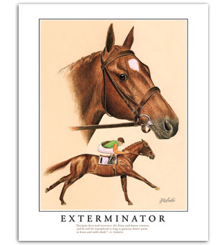 Exterminator Old Bones famous early racehorses art paintings of thoroughbreds