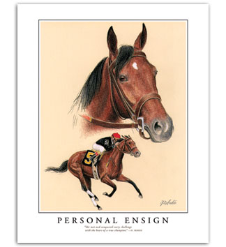 Personal Ensign thoroughbred horse art for sale
