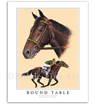 Round Table champion racehorses horse racing legends art history Thoroughbred