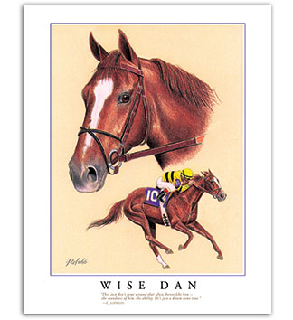 Wise Dan horse art prints paintings Thoroughbred racing