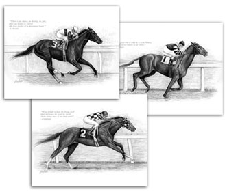 Ruffian Man o' War Secretariat horse art racing prints