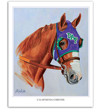 California Chrome horse racing Kentucky Derby art painting print