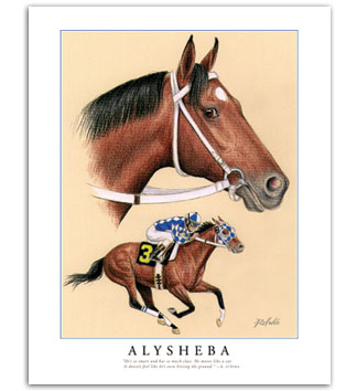 Alysheba Thoroughbred racehorse art paintings picture