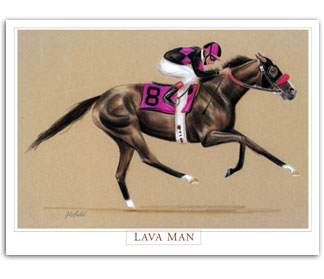 Lava Man racehorse art painting pictures prints