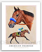 American Pharoah horse racing art print painting portrait picture