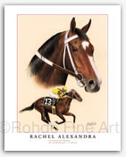 Rachel Alexandra filly horse racing art prints painting for sale