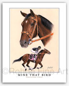 Mine That Bird Kentucky Derby thoroughbred horse racing art paintings