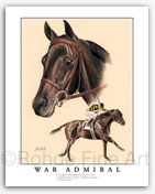 War Admiral Man o' War thoroughbred race horse art Triple Crown pictures Kentucky Derby