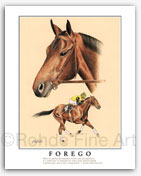Forego famous race horses thoroughbred horse racing art horse artists