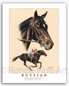 Ruffian horse racing famous racehorses thoroughbred equine art