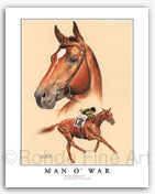 Man o' War horse racing art famous thoroughbred racehorse painting