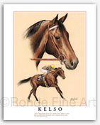 Kelso thoroughbred horse racing art famous horses equestrian paintings