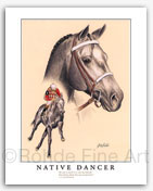 Native Dancer famous racehorse horseracing art prints paintings