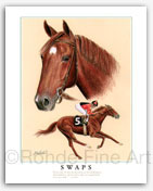 Swaps horse racing Kentucky Derby art painting