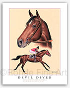 Devil Diver famous racehorse art paintings prints dcor
