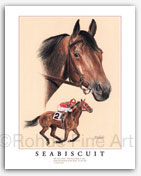 Seabiscuit famous thoroughbred race horse framed art painting pictures gifts