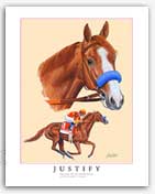 Justify horse racing art Triple Crown Kentucky Derby paintings