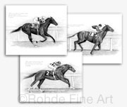 Ruffian Man o' War Secretariat horse art racing prints