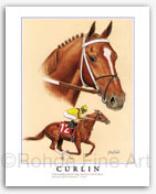 Curlin racehorse horse racing art print painting pictures