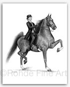 American Saddlebred horse equine art saddleseat drawings