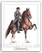 CH Wing Commander Saddlebred horse art paintings Rohde