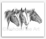 Free Spirits mustangs wild horses in art graphite