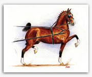 Hackney horse show pony art painting prints harness