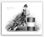 Barrel racing western rodeo American Quarter Horse art