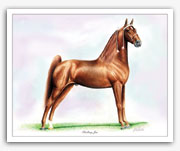 Strolling Jim - first TWH World Grand Champion Tennessee Walker horse art