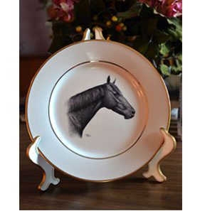 custom collector plate horse artist